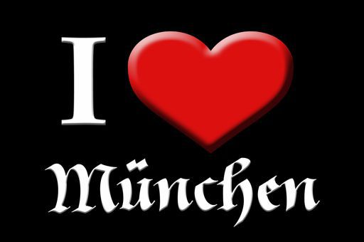 I Love München -Matten, I Love mit individuellem Logo und Schrift nach Kundenwunsch