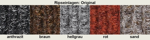 Color range of the ripstrips for Marschall aluminum profile mats